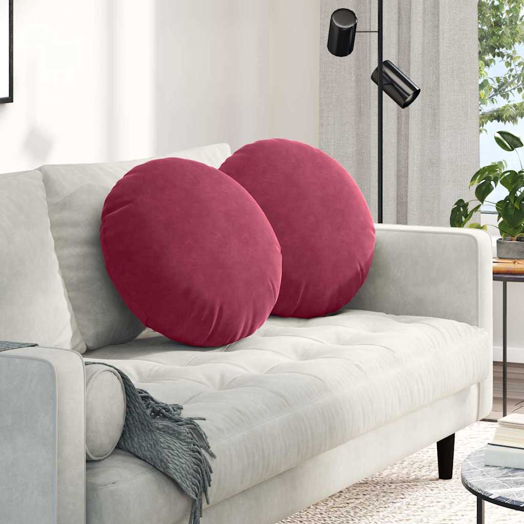 Vidaxx coussins d'assise 2 pièces rouge vin ø 40 x 13 cm velours
