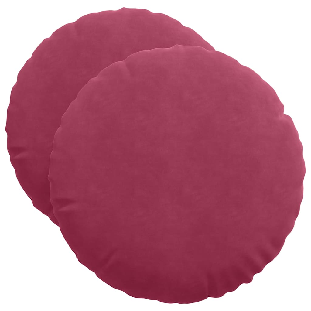 Vidaxx coussins d'assise 2 pièces rouge vin ø 40 x 13 cm velours