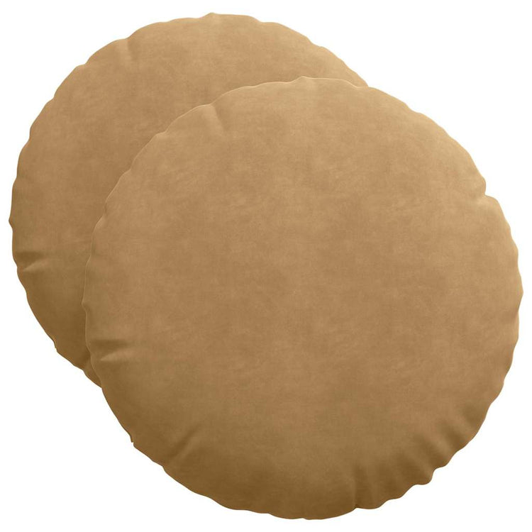 Vidaxx coussins de siège 2 pcs marron ø50 x 19 cm velours
