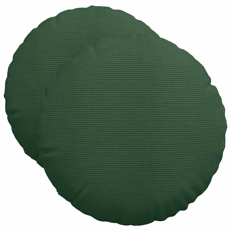 VidaXL coussins d'assise 2 pcs tissu coton vert foncé ø 50 cm