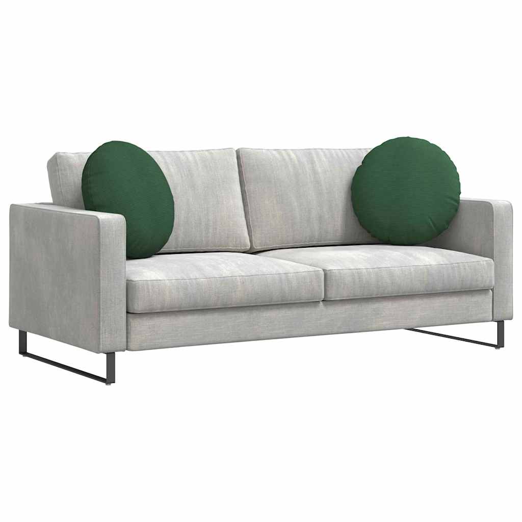 VidaXL coussins d'assise 2 pcs tissu coton vert foncé ø 50 cm