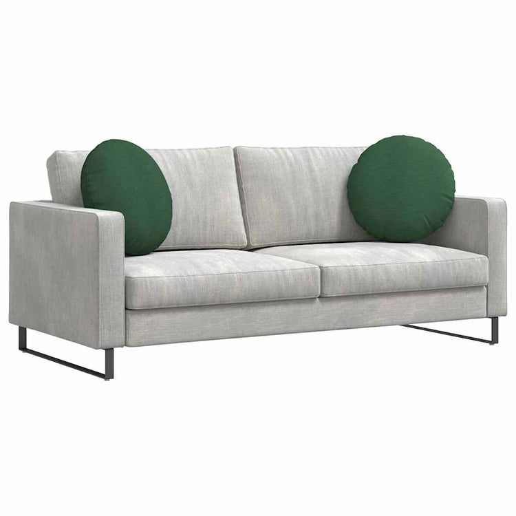 VidaXL coussins d'assise 2 pcs tissu coton vert foncé ø 50 cm