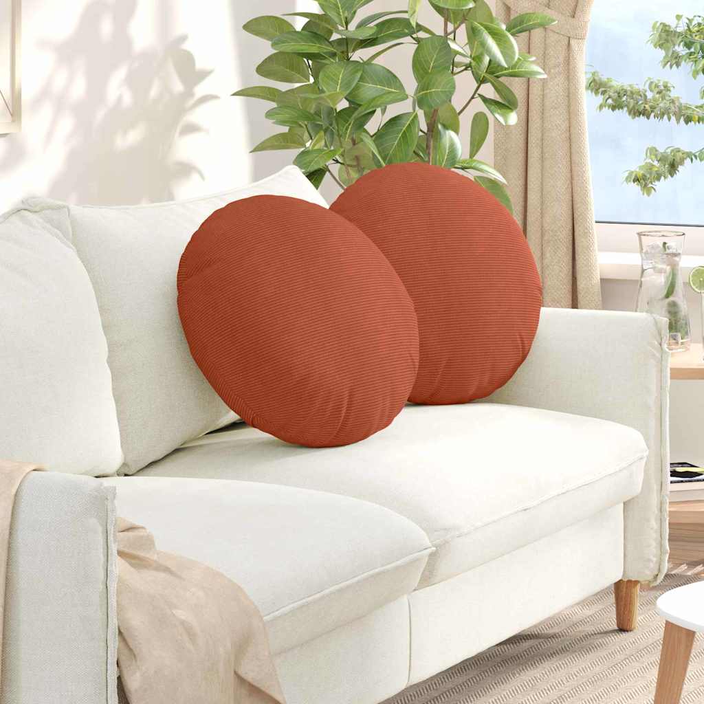 VidaXL coussins d'assise 2 pcs rouge-orange ø 50 cm tissu en coton