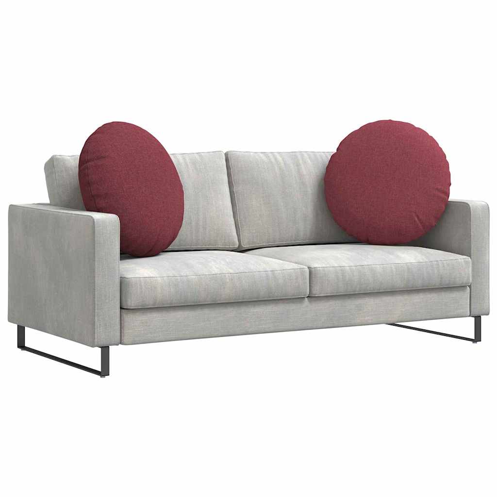 Vidaxx coussins d'assise 2 pcs rouge vin ø60 x 21 cm tissu
