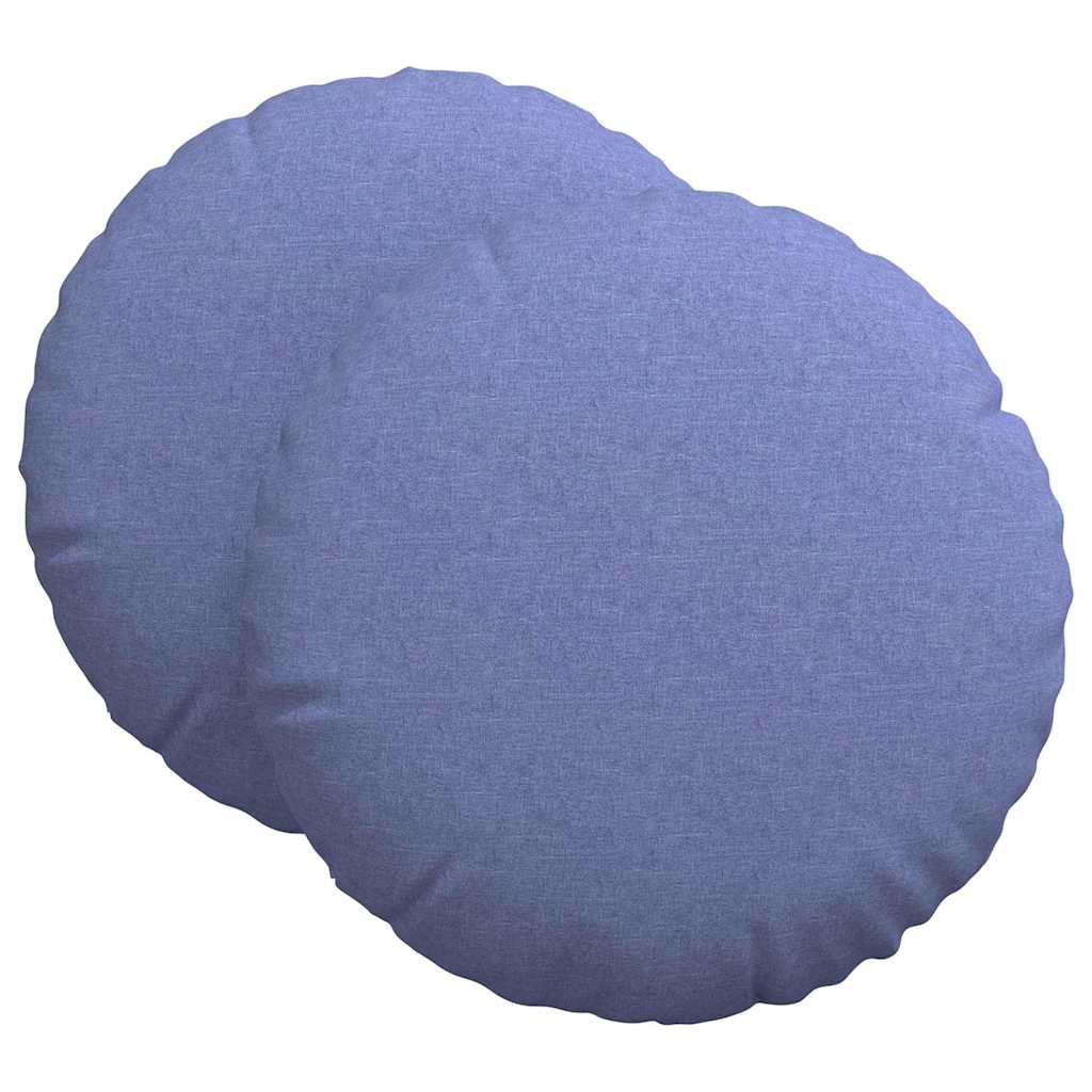 Vidaxx coussins d'assise 2 pcs bleu jeans ø60 x 21 cm tissu