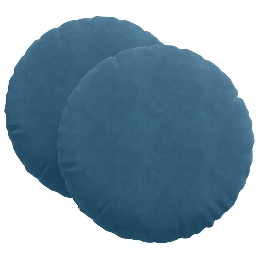 Vidaxx coussins d'assise 2 pièces bleu ø 40 x 13 cm velours