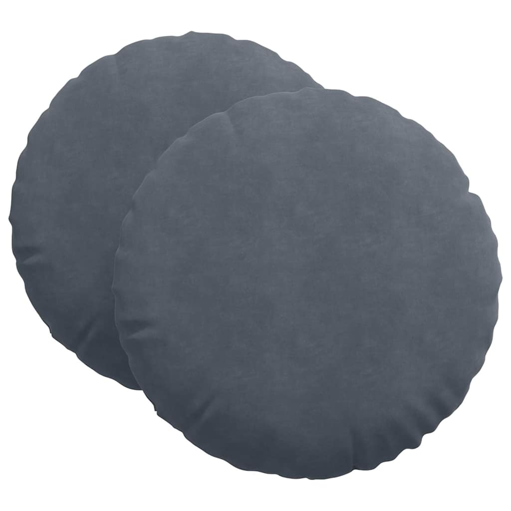 Vidaxx coussins d'assise 2 pièces gris foncé ø 40 x 13 cm velours