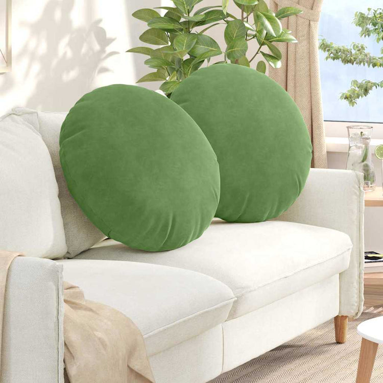 Vidaxx coussins d'assise 2 pièces vert clair ø 40 x 13 cm velours