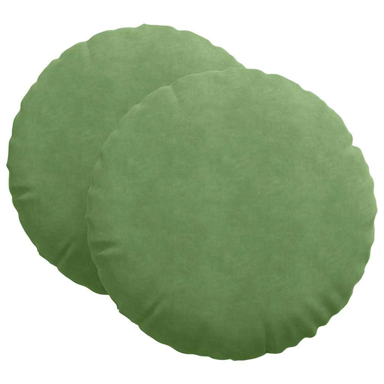 Vidaxx coussins d'assise 2 pièces vert clair ø 40 x 13 cm velours