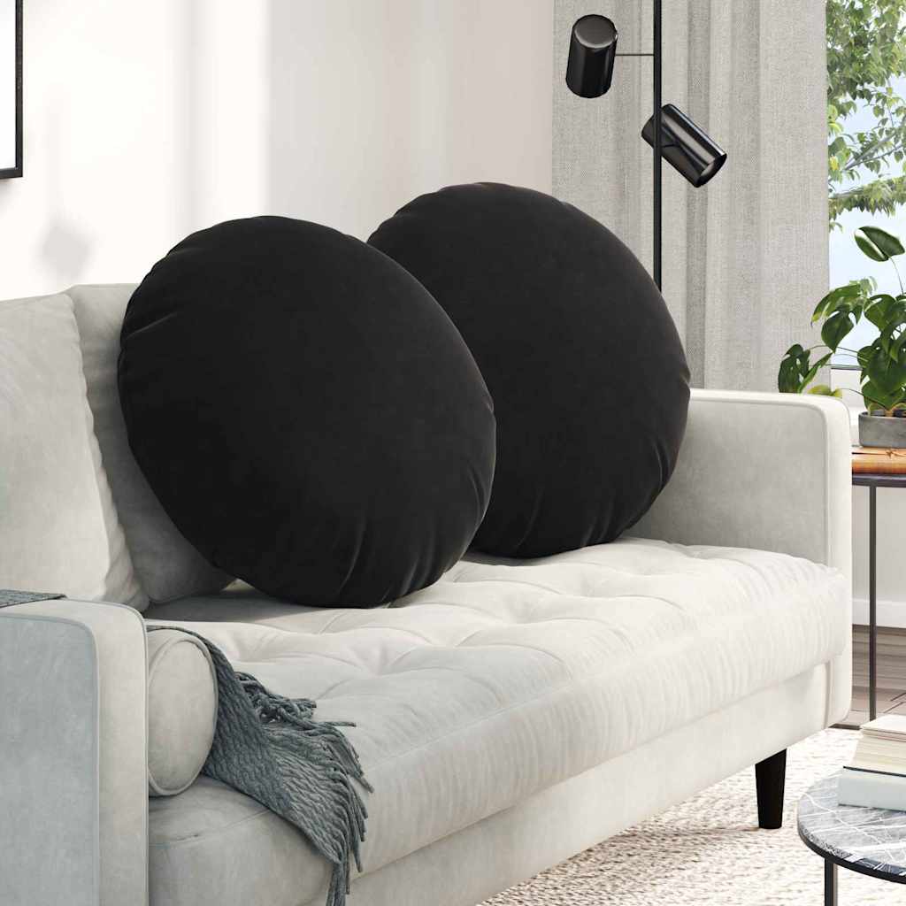 Vidaxx coussins d'assise 2 pièces noir ø 40 x 13 cm velours