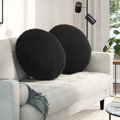 Vidaxx coussins d'assise 2 pièces noir ø 40 x 13 cm velours