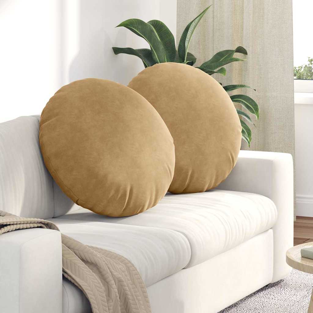 Vidaxx coussins d'assise 2 pièces marron ø 40 x 13 cm velours