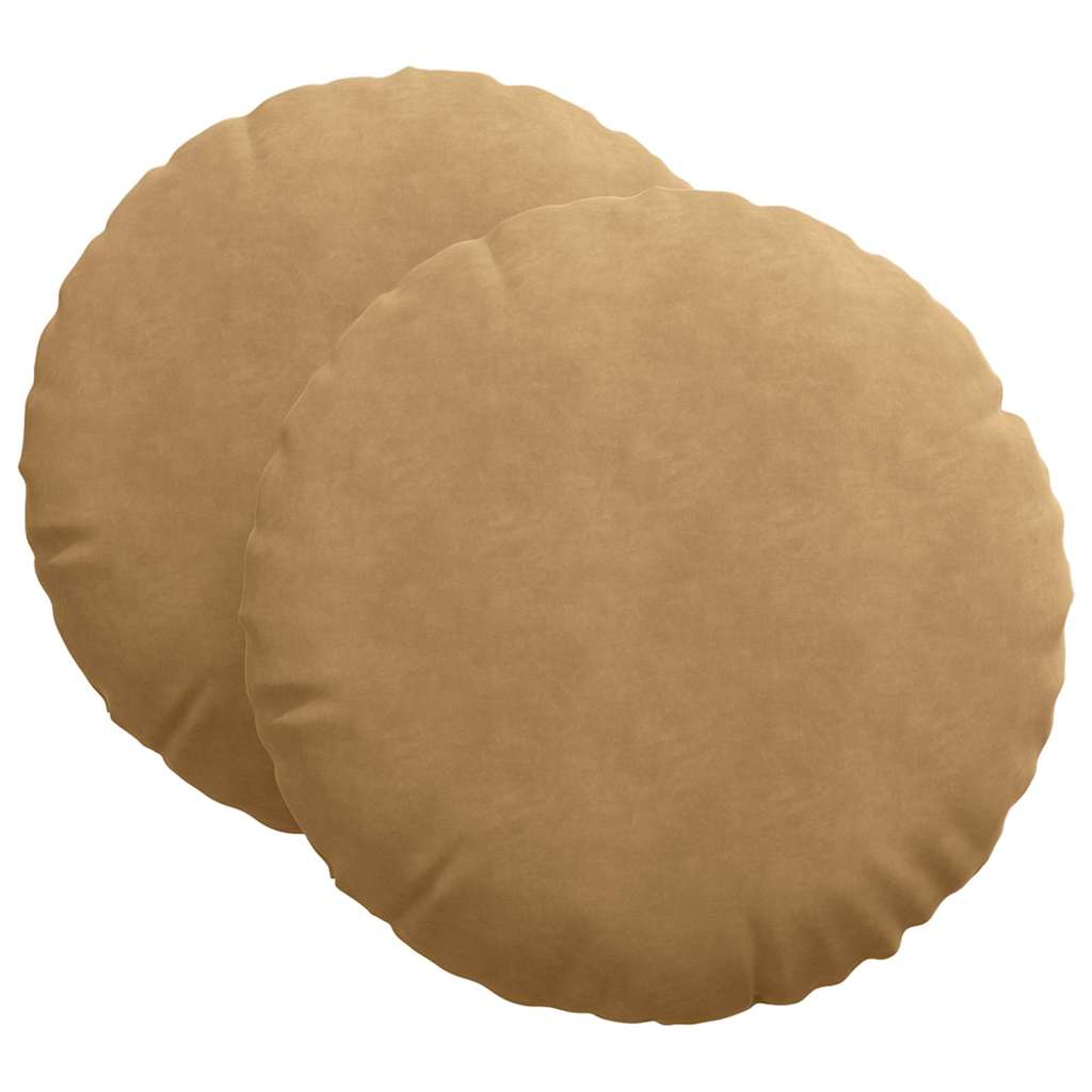 Vidaxx coussins d'assise 2 pièces marron ø 40 x 13 cm velours