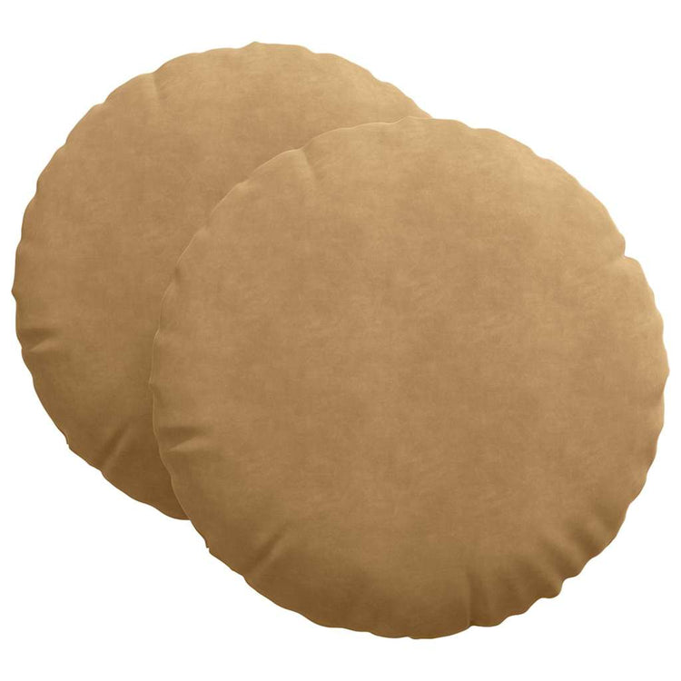 Vidaxx coussins d'assise 2 pièces marron ø 40 x 13 cm velours
