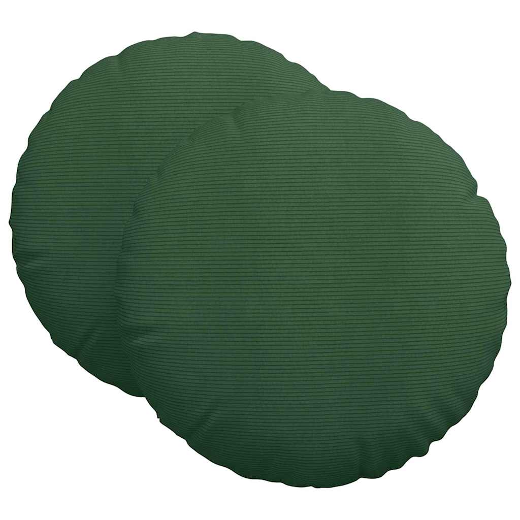 VidaXL coussins d'assise 2 pcs tissu coton vert foncé ø 80 cm