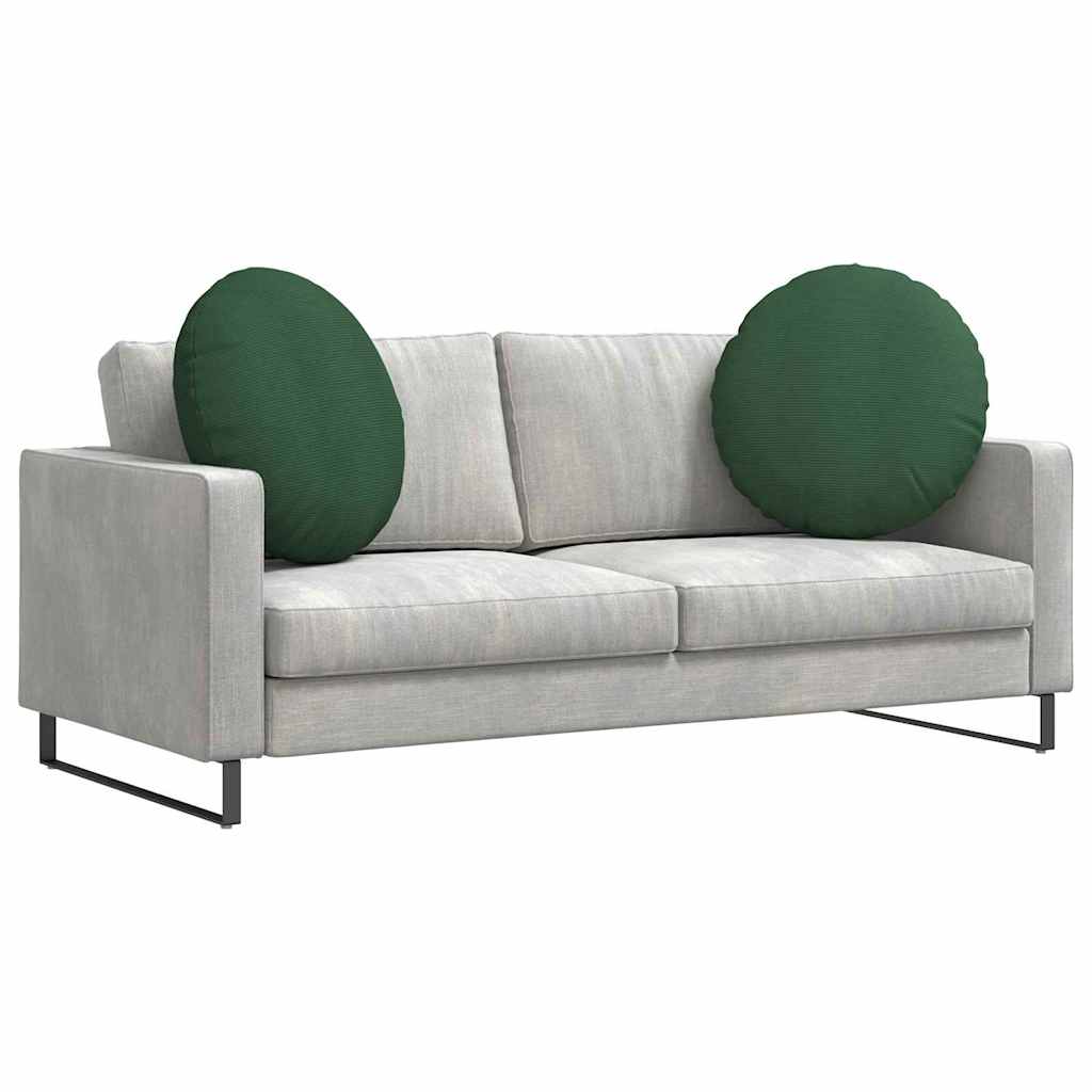 VidaXL coussins d'assise 2 pcs tissu coton vert foncé ø 80 cm