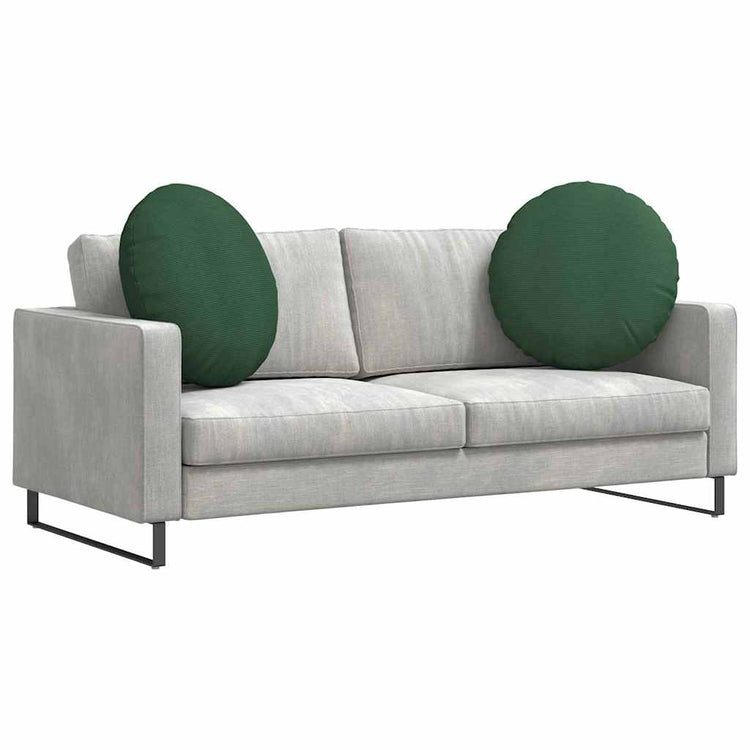 VidaXL coussins d'assise 2 pcs tissu coton vert foncé ø 80 cm