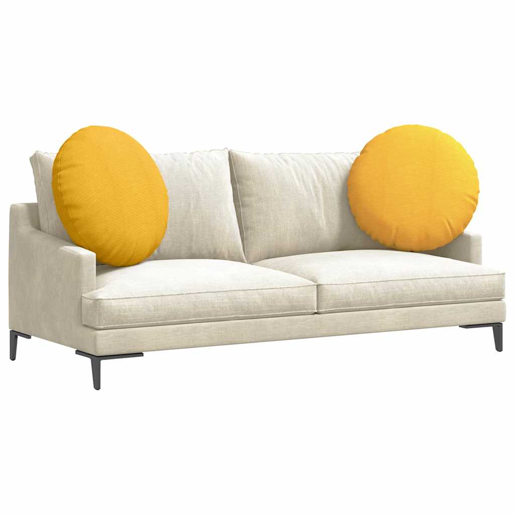 VidaXL coussins d'assise 2 pcs jaune clair ø 80 cm tissu en coton