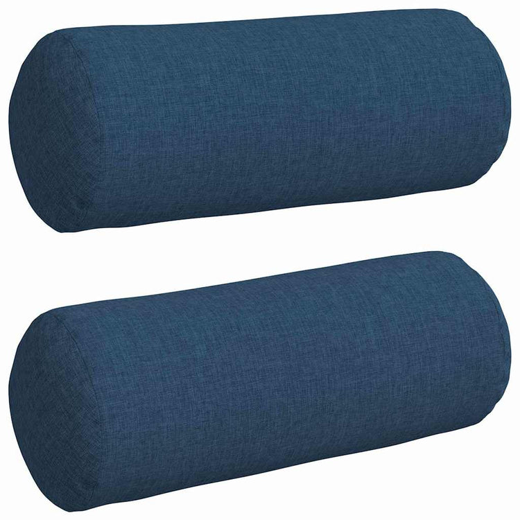 VidaXL traversins 2 pièces bleu ø 15 x 40 cm tissu