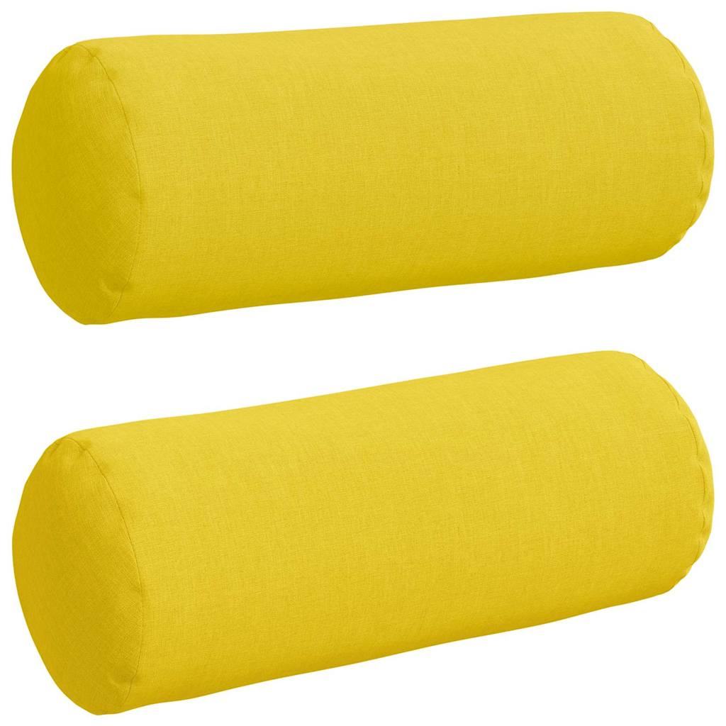 VidaXL traversins 2 pièces jaune clair ø 15 x 40 cm tissu