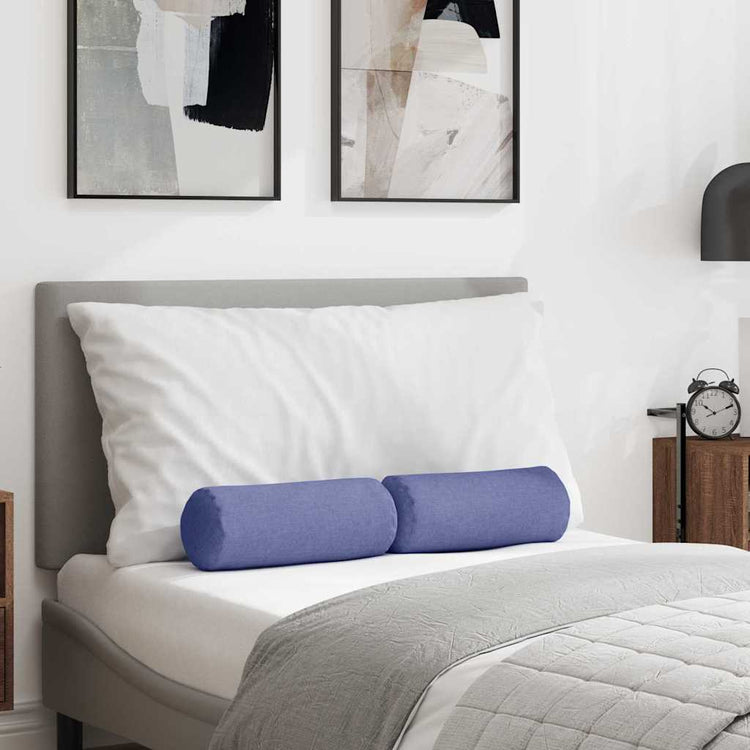 VidaXL traversins 2 pièces bleu jeans ø 15 x 40 cm tissu