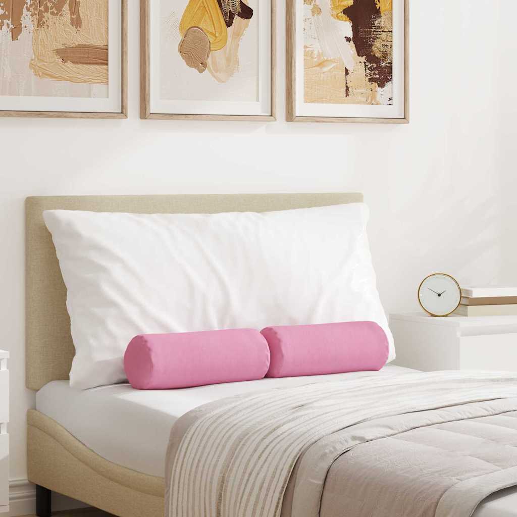 VidaXL traversins 2 pièces rose ø 15 x 40 cm tissu