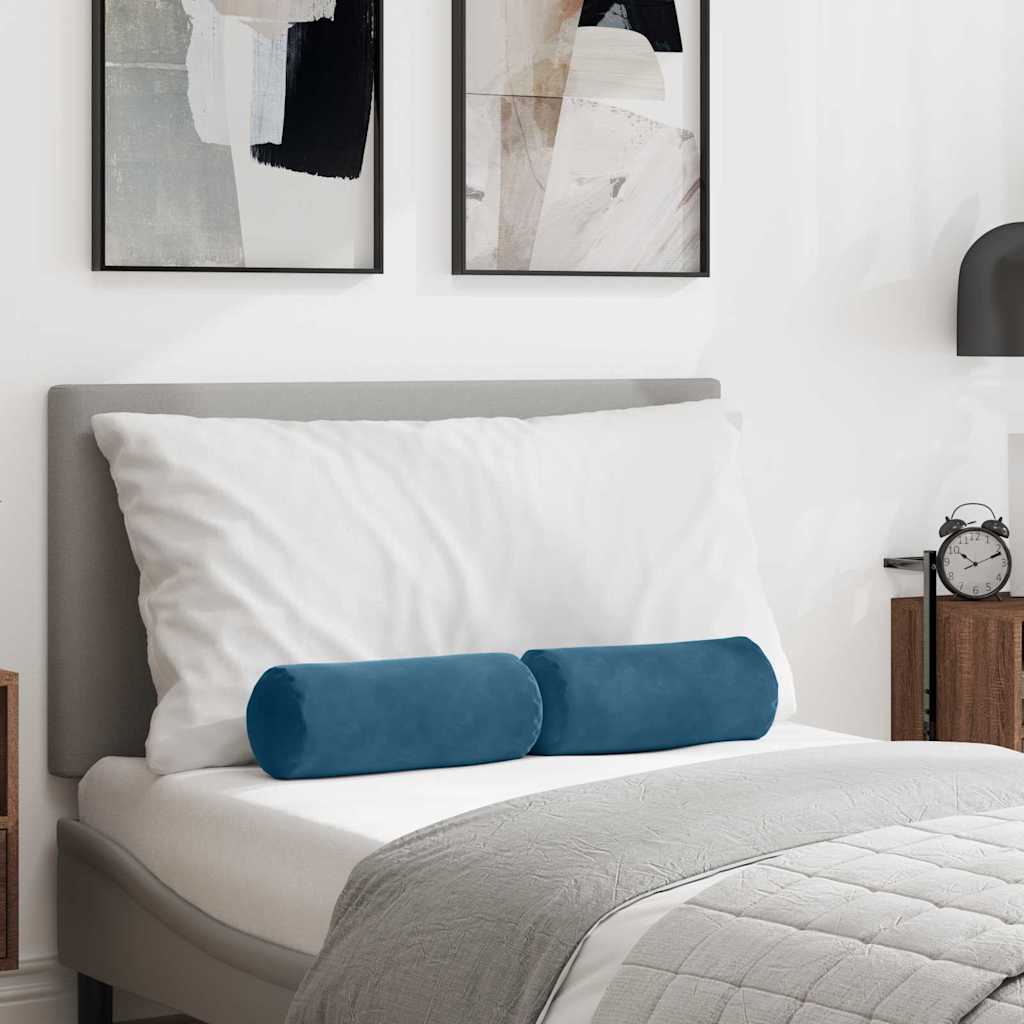VidaXL traversins 2 pièces bleu ø 15 x 40 cm tissu corde