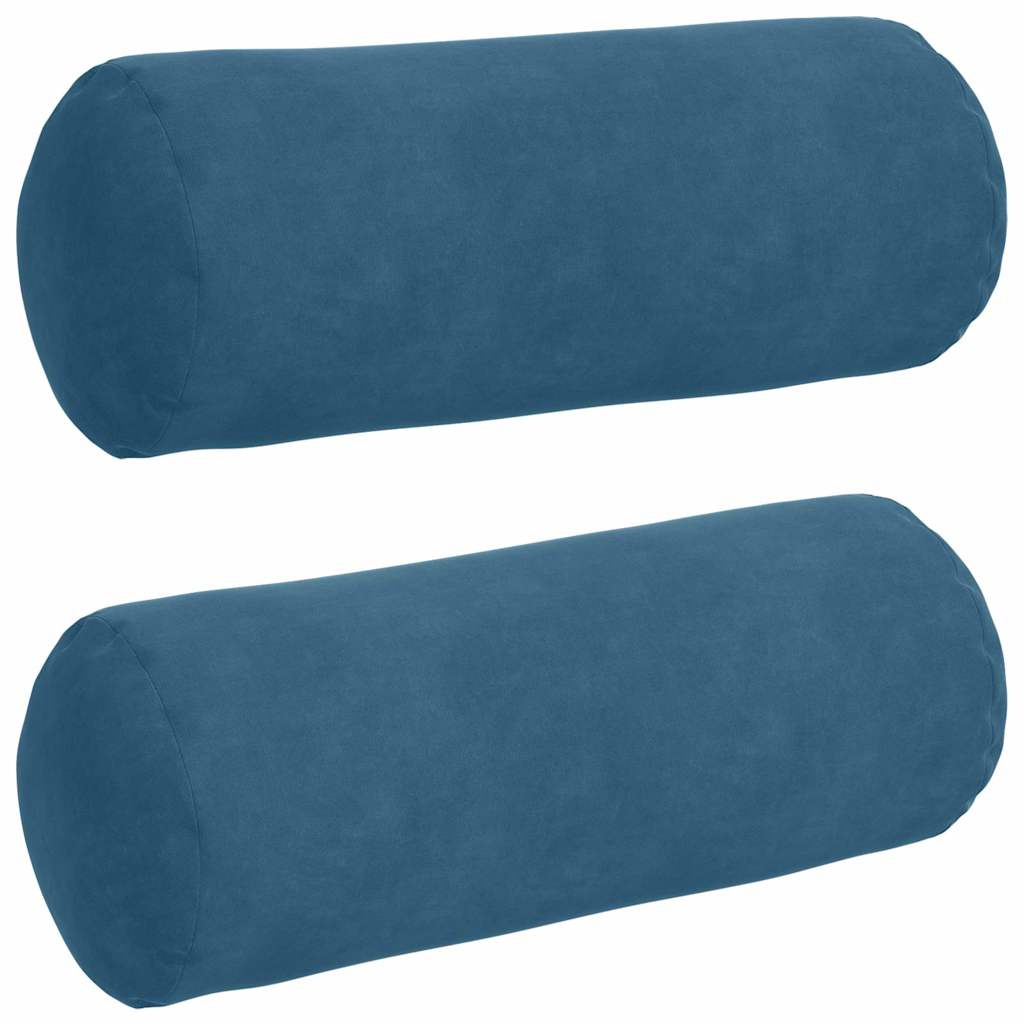 VidaXL traversins 2 pièces bleu ø 15 x 40 cm tissu corde