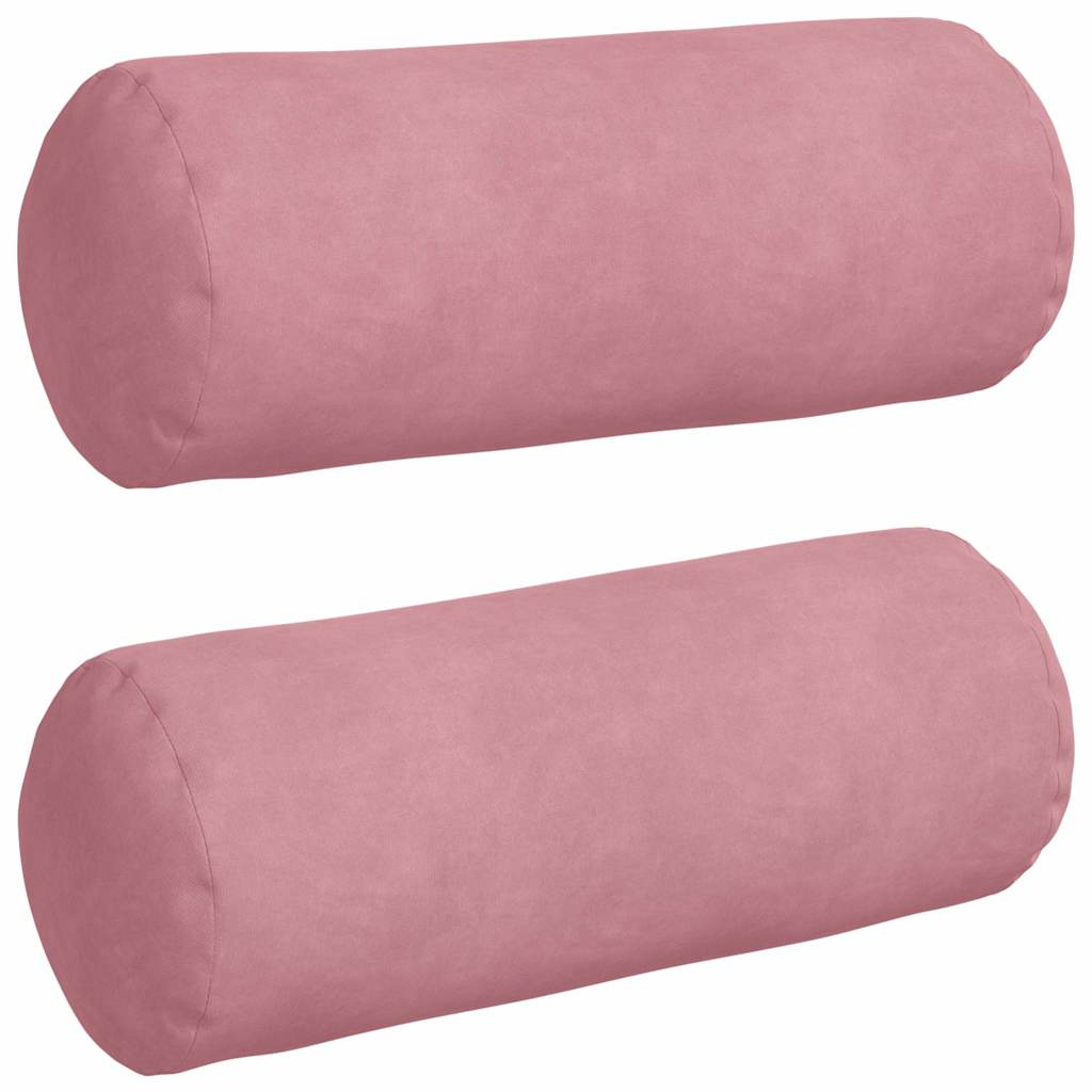 VidaXL traversins 2 pièces rose ø 15 x 40 cm tissu corde