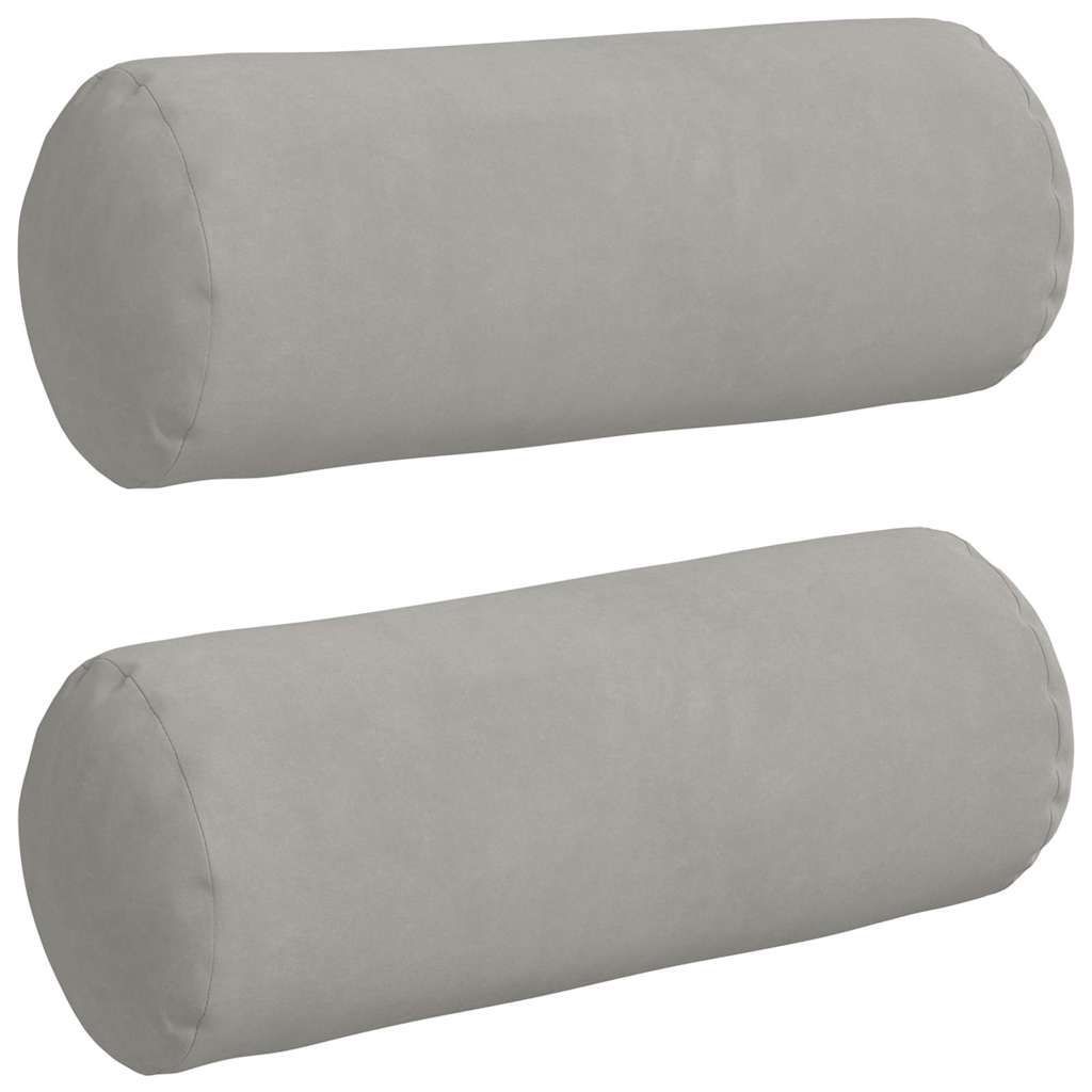 VidaXL traversins 2 pièces gris clair ø 15 x 40 cm tissu microfibre