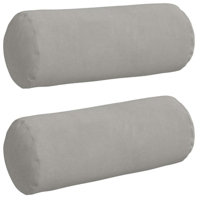 VidaXL traversins 2 pièces gris clair ø 15 x 40 cm tissu microfibre