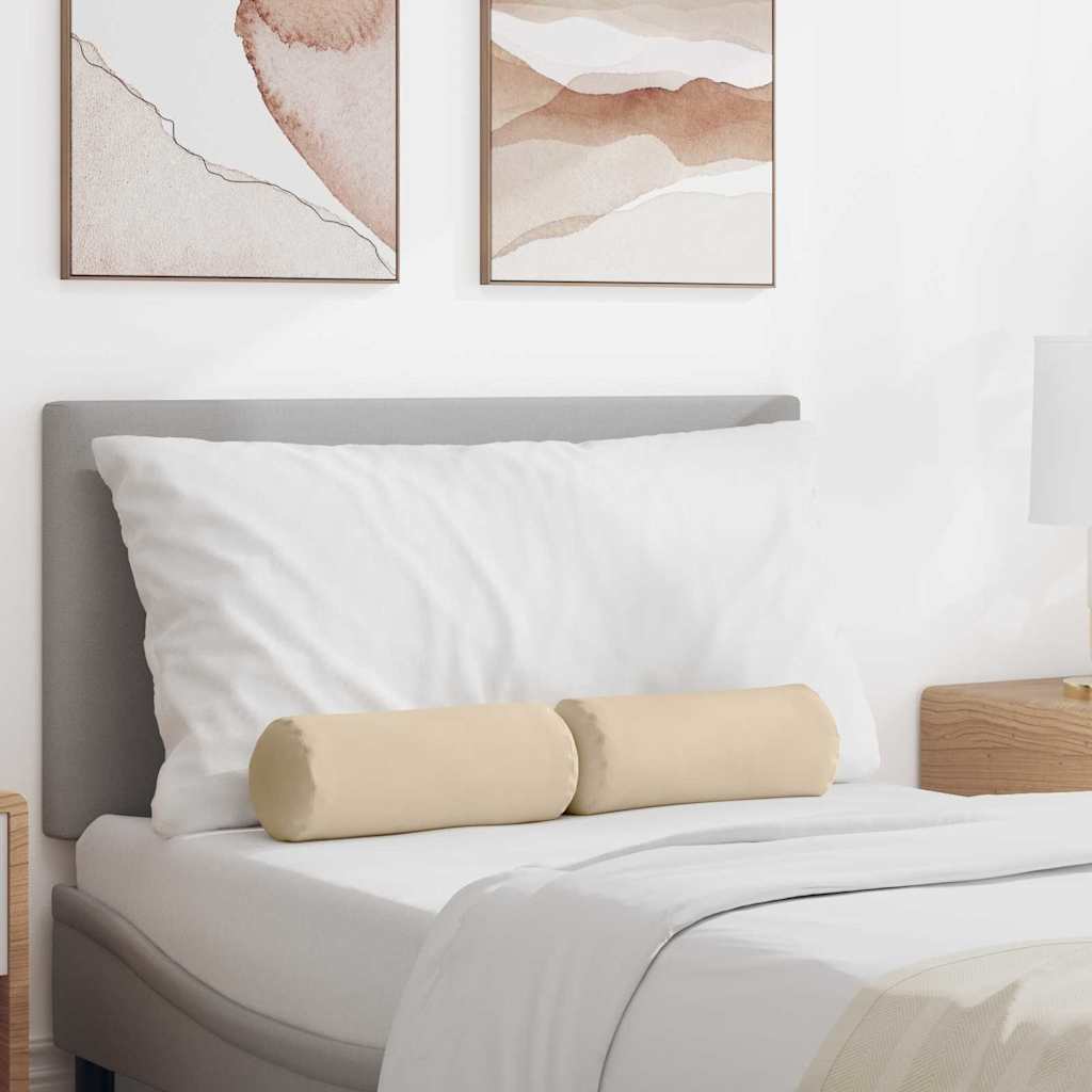 VidaXL traversins 2 pièces crème ø 15 x 40 cm tissu microfibre