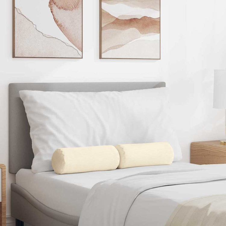 VidaXL traversins 2 pièces crème ø 15 x 40 cm tissu corde