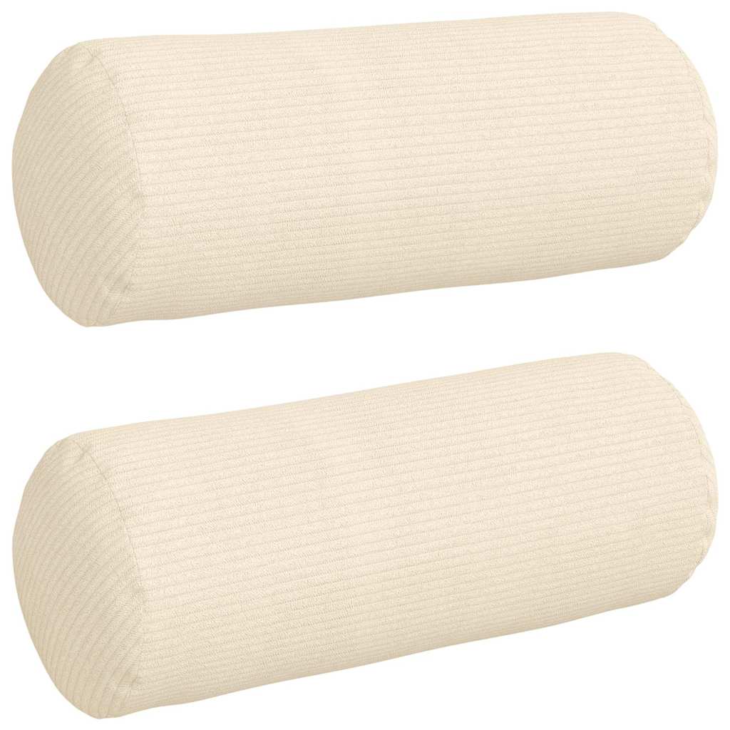 VidaXL traversins 2 pièces crème ø 15 x 40 cm tissu corde