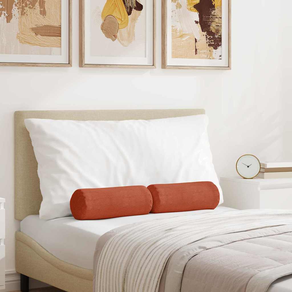VidaXL traversins 2 pièces rouge-orange ø 15 x 40 cm tissu corde