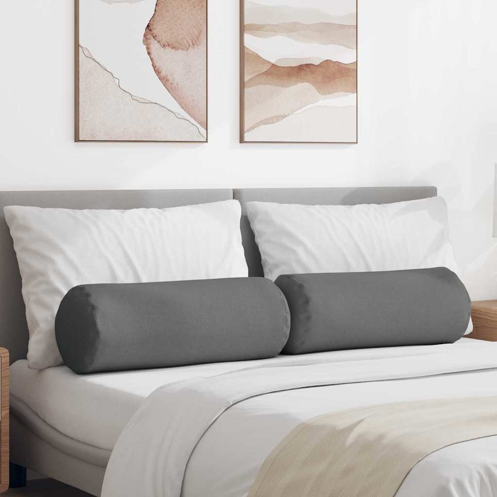 VidaXL traversins 2 pièces tissu gris foncé ø 25 x 70 cm