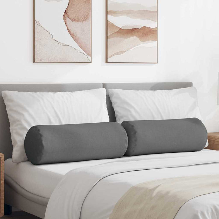 VidaXL traversins 2 pièces tissu gris foncé ø 25 x 70 cm