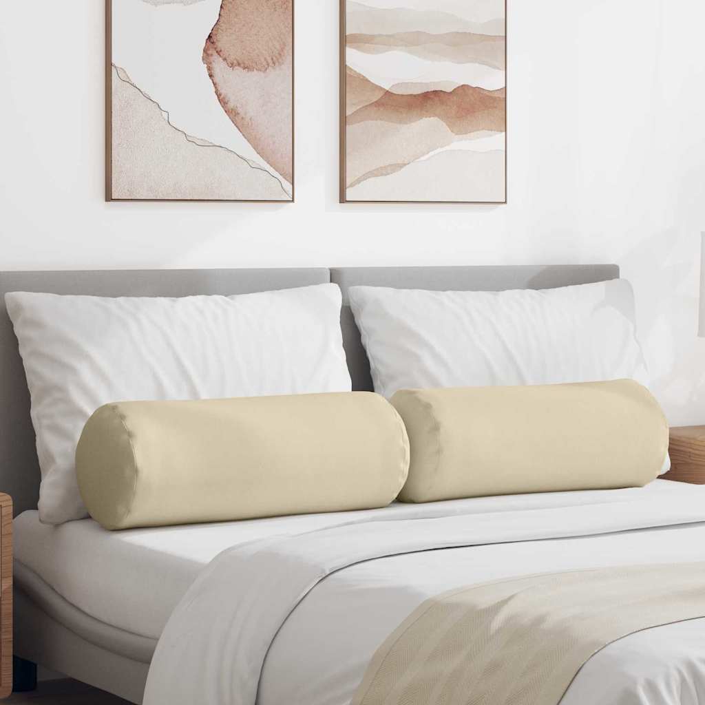 VidaXL traversins 2 pièces crème ø 25 x 70 cm tissu