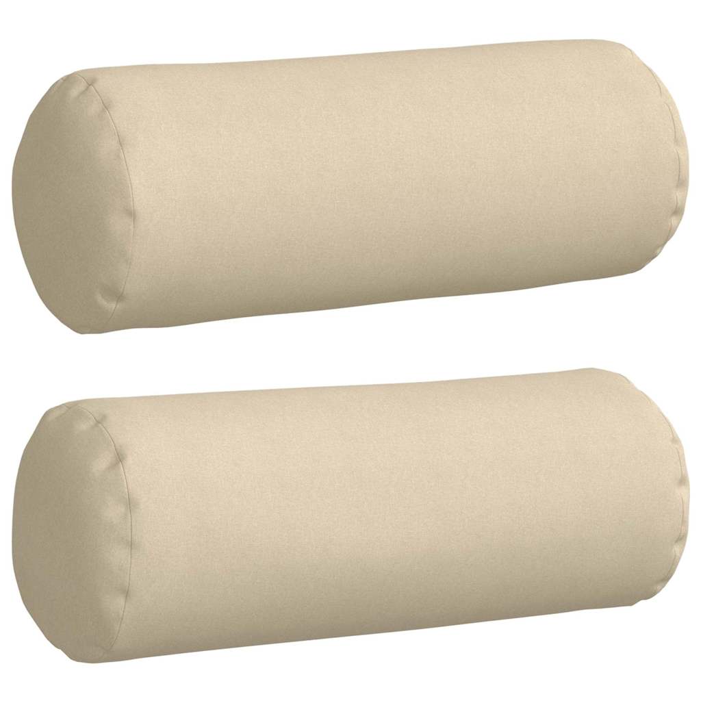 VidaXL traversins 2 pièces crème ø 25 x 70 cm tissu