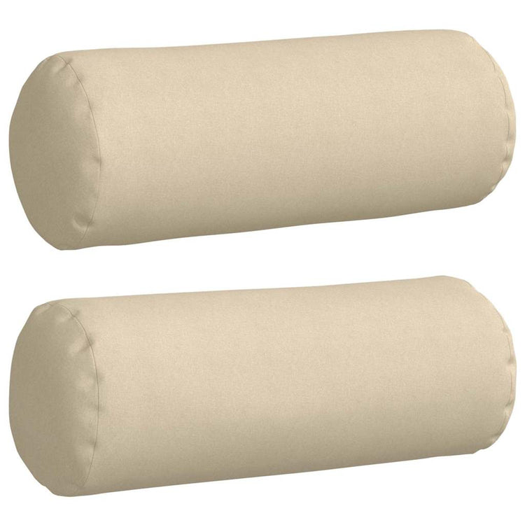 VidaXL traversins 2 pièces crème ø 25 x 70 cm tissu