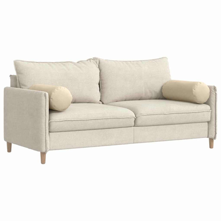 VidaXL traversins 2 pièces crème ø 25 x 70 cm tissu