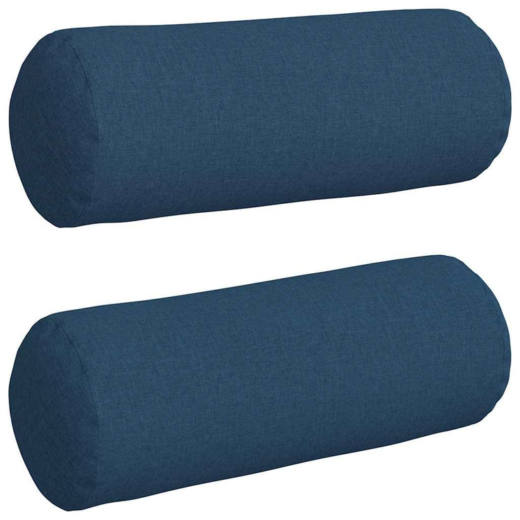 VidaXL traversins 2 pièces bleu ø 25 x 70 cm tissu