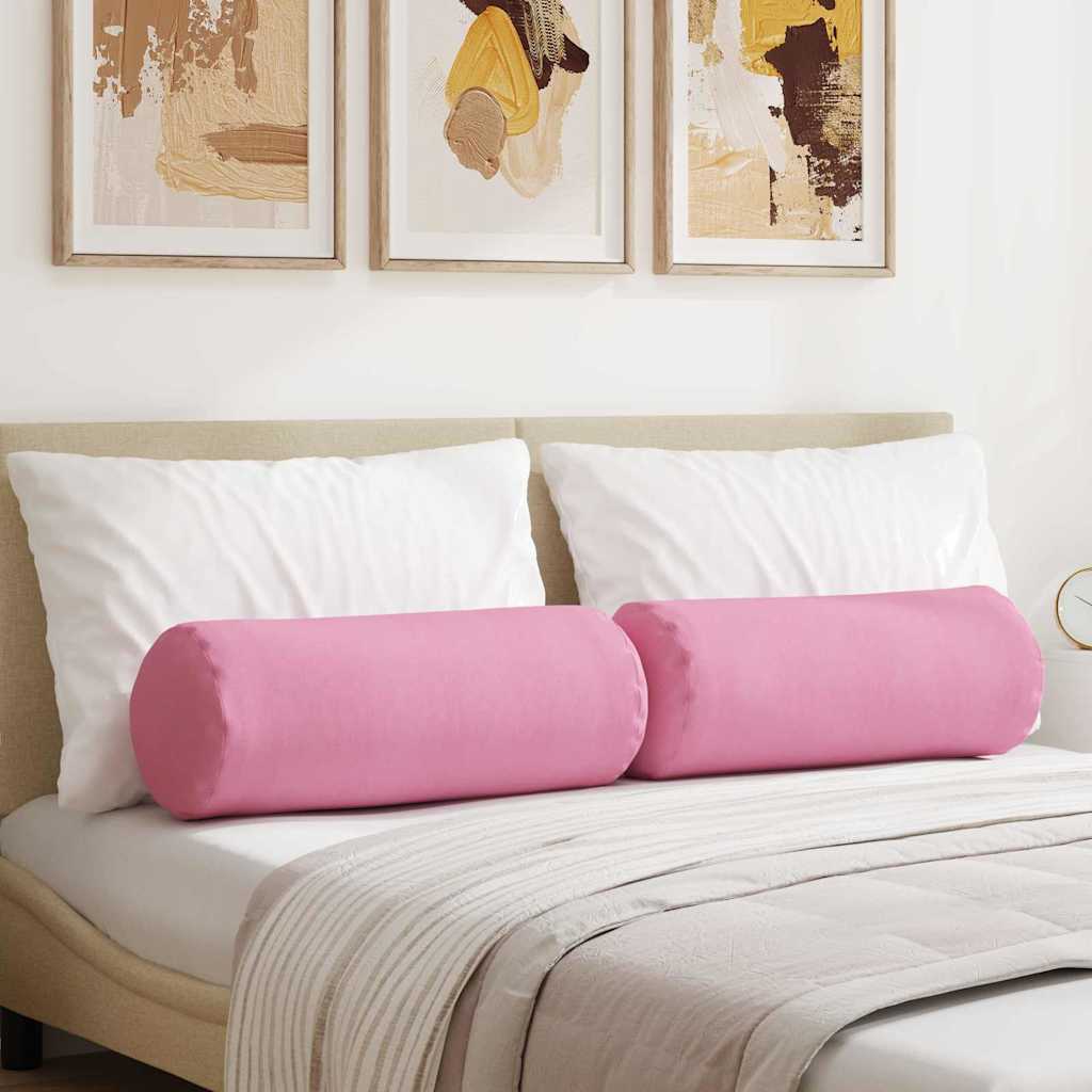 VidaXL traversins 2 pièces rose ø 25 x 70 cm tissu