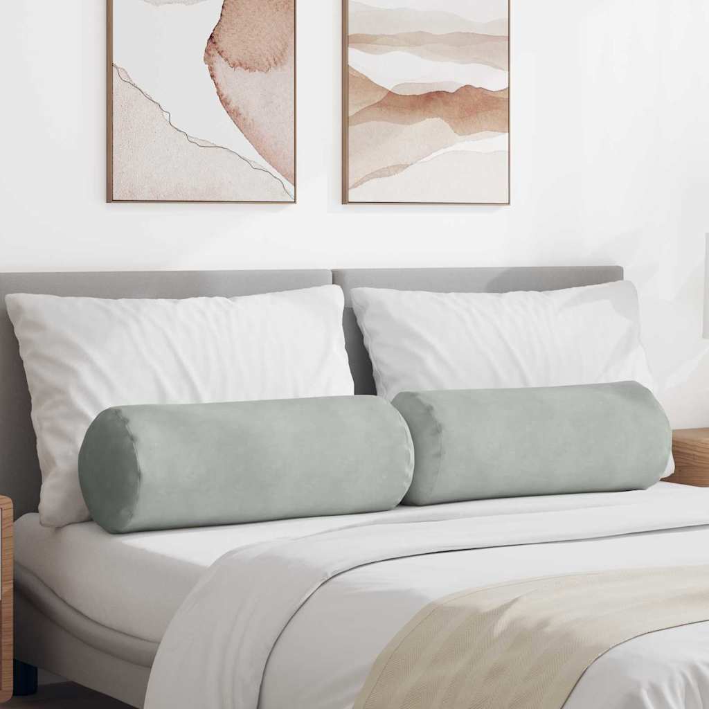 VidaXL traversins 2 pièces gris clair ø 25 x 70 cm tissu corde
