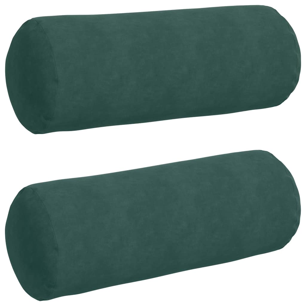VidaXL traversins 2 pièces tissu corde vert foncé ø 25 x 70 cm