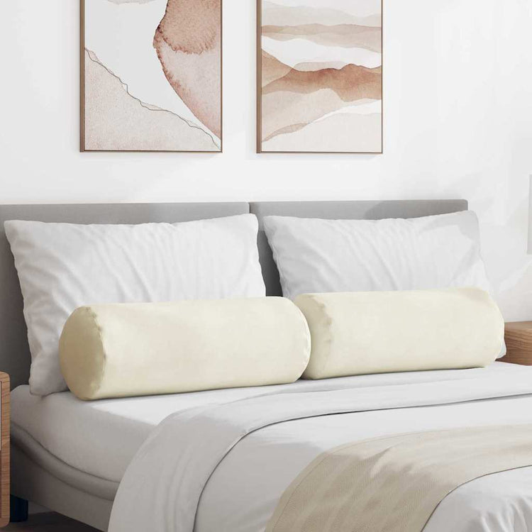 VidaXL traversins 2 pièces crème ø 25 x 70 cm tissu corde