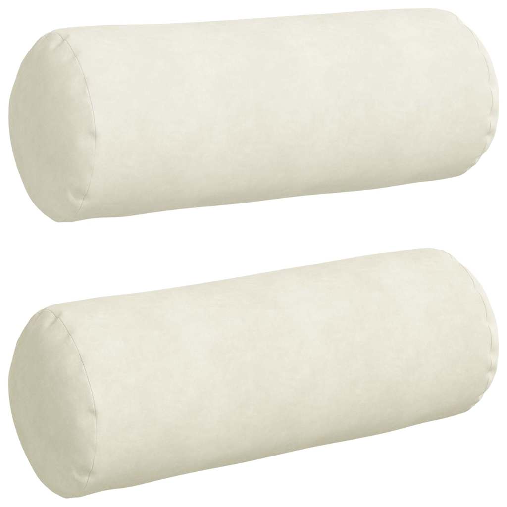 VidaXL traversins 2 pièces crème ø 25 x 70 cm tissu corde