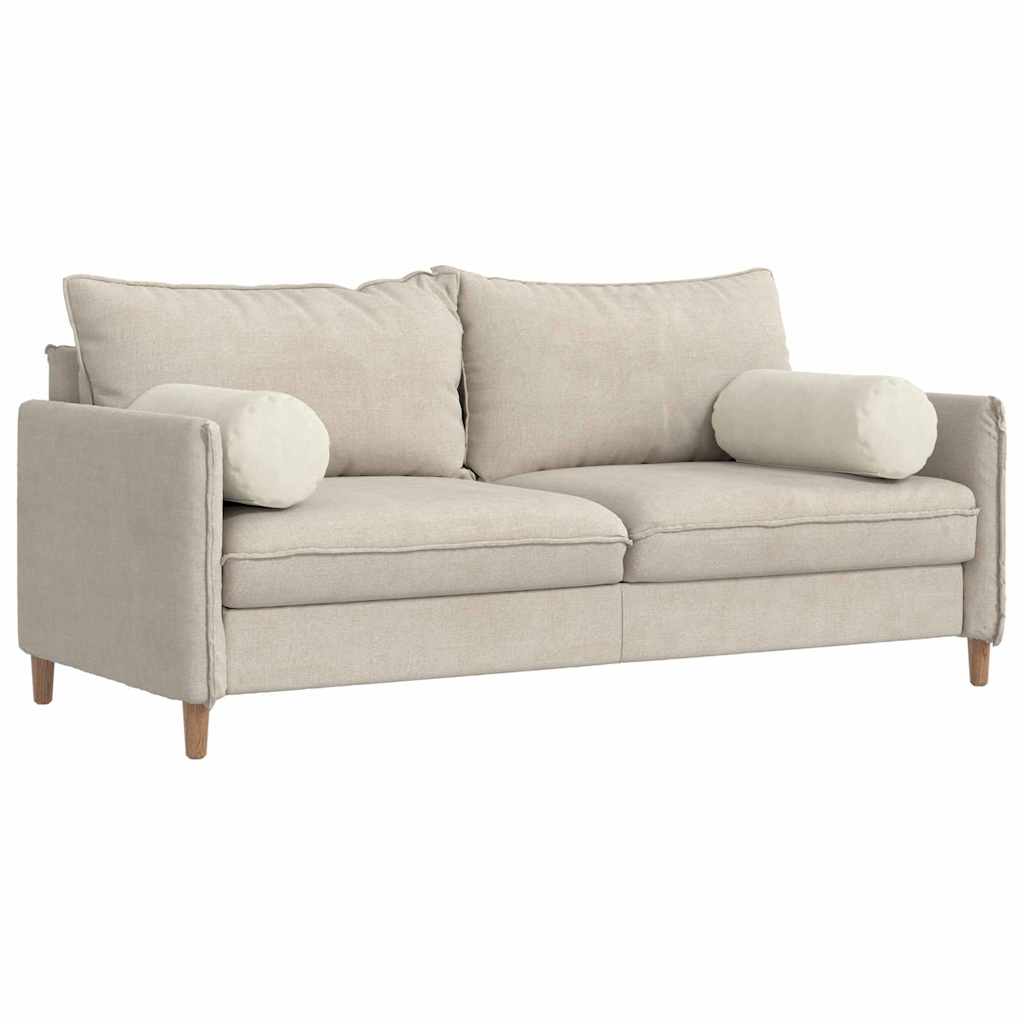 VidaXL traversins 2 pièces crème ø 25 x 70 cm tissu corde