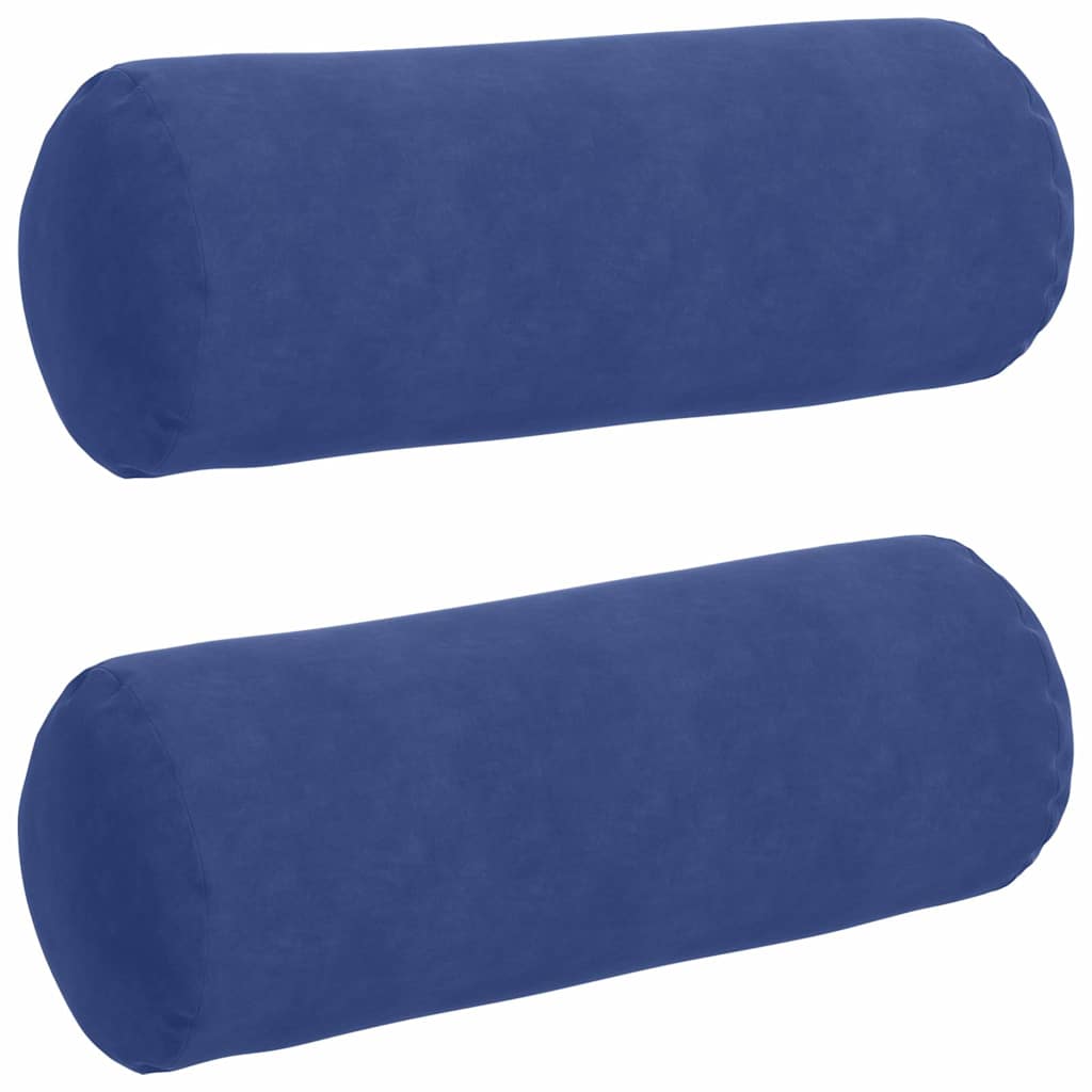 VidaXL traversins 2 pièces bleu police ø 25 x 70 cm tissu corde