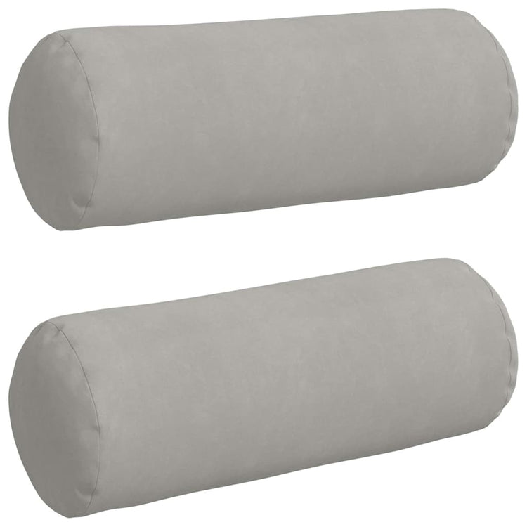 VidaXL traversins 2 pièces gris clair ø 25 x 70 cm tissu microfibre